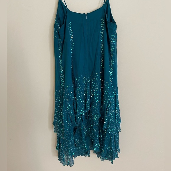 Bebe Silk Blended Sequin Mini Drop  Waist Dress Women Size L US - Picture 3 of 6